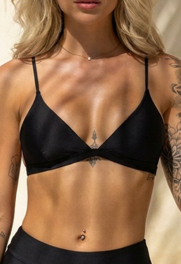 Triangel Bikinitop in Zwart met Pads