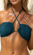 Zeegroene Bandeau Bikini Top met Halter Model