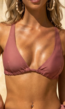 Bruine Triangel Bikinitop met Pads
