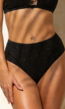 Zwarte Glitter High Waist Bikinislip