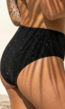 Zwarte Glitter High Waist Bikinislip