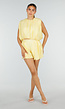 Gele Two Piece Set met Mouwloze Top en Ballonshort