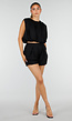 Zwarte Two Piece Set met Mouwloze Top en Ballonshort
