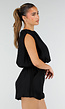 Zwarte Two Piece Set met Mouwloze Top en Ballonshort