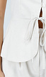 Beige Spaghettiband Top met Wide Leg Broek Set