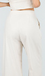 Beige Spaghettiband Top met Wide Leg Broek Set