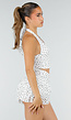 Witte Polkadot Halter Top en Ruffle Skort Set
