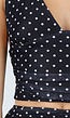 Zwarte Polkadot Halter Top met Ruffle Skort Set
