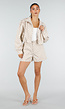Beige Two Piece Set met Zwarte Stippen en Lange Mouwen
