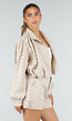 Beige Two Piece Set met Zwarte Stippen en Lange Mouwen