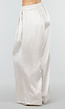 Champagne Wide Leg Broek met Satijnlook en Elastische Taille