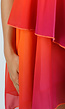 Oranje Roze Halter Jurk met Colourblock en Open Rug