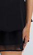 Zwarte Halter Mini Jurk met Open Rug en Chiffon Laag