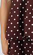 Bruine Halter Jurk met Witte Stippen en Open Rug