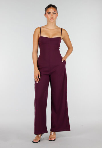 Aubergine Jumpsuit met Pads