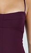 Bordeaux Jumpsuit met Smalle Bandjes en Wijde Pijpen
