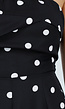 Zwarte Bandeau Jumpsuit met Witte Stippenprint en Wide Leg