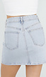 Lichtblauwe Denim Mini Rok met Geborduurde Bloemetjes
