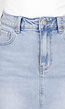 Lichtblauwe Denim Mini Rok met Ruwe Afwerking