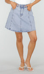 Lichtblauwe Denim A-Lijn Rok met Hoge Taille