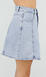 Lichtblauwe Denim A-Lijn Rok met Hoge Taille
