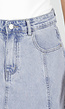 Lichtblauwe Denim A-Lijn Rok met Hoge Taille