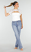 Witte Top met Kantdetails en Uitsparing