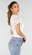Witte Top met Kantdetails en Uitsparing