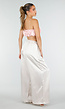 Roze Satijnen Cropped Top met Spaghettibandjes en Geplooid Detail