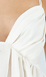 Crème Peplum Top met Spaghettibandjes en Geplooide Cups