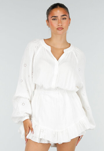 Witte Mousseline Playsuit