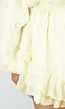 Gele Mousseline Playsuit met Broderie Details en Volants