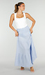 Lichtblauwe Mousseline Maxi Rok met Elastische Taille