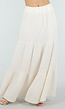 Crème Mousseline Maxi Rok met Elastische Taille