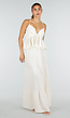 Crème Mousseline Maxi Rok met Elastische Taille