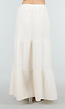 Crème Mousseline Maxi Rok met Elastische Taille