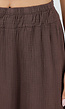 Bruine Mousseline Maxi Rok met Elastische Taille