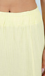 Lichtgele Mousseline Maxi Rok met Elastische Taille