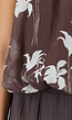 Bruine Halter Top met Witte Bloemenprint
