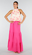 GeleHalter Top met Lichtroze Bloemenprint