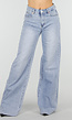 Lichtblauwe Denim Tall Wide Leg Jeans met Hoge Taille