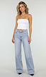 Lichtblauwe Denim Tall Wide Leg Jeans met Hoge Taille