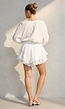 Witte Mousseline Playsuit met Broderie Details en Volants