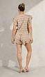Beige Gehaakte Co-ord Set met Ruffle Mouwen