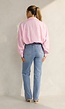 Roze Kort Jasje met Pofmouwen en Knoopsluiting