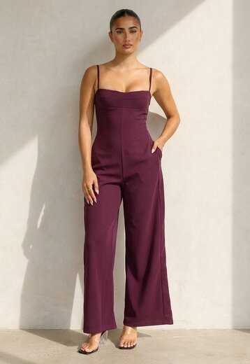 Aubergine Jumpsuit met Pads