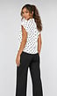 Witte Polkadot Blazer Top met Schoudervulling