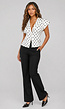 Witte Polkadot Blazer Top met Schoudervulling