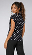 Zwarte Polkadot Blazer Top met Schoudervulling
