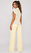 Butter Yellow Polkadot Blazer Top met Schoudervulling